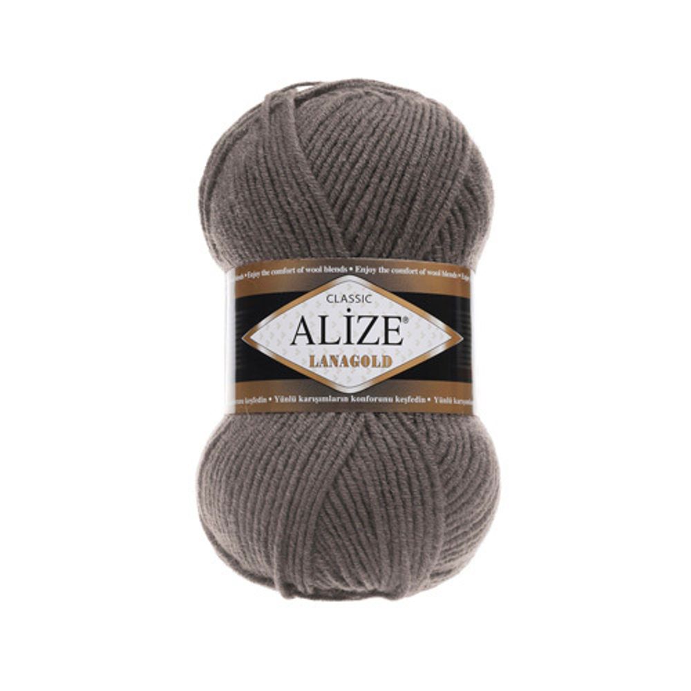 Пряжа Alize (Ализе) Lana Gold / уп.5 мот. по 100 г, 240м, 348 темно-серый A