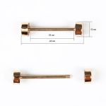 Шпилька для сумки металл L-30мм/10мм с таблеткой ⌀10мм, золото ГР, 66786, 10 шт