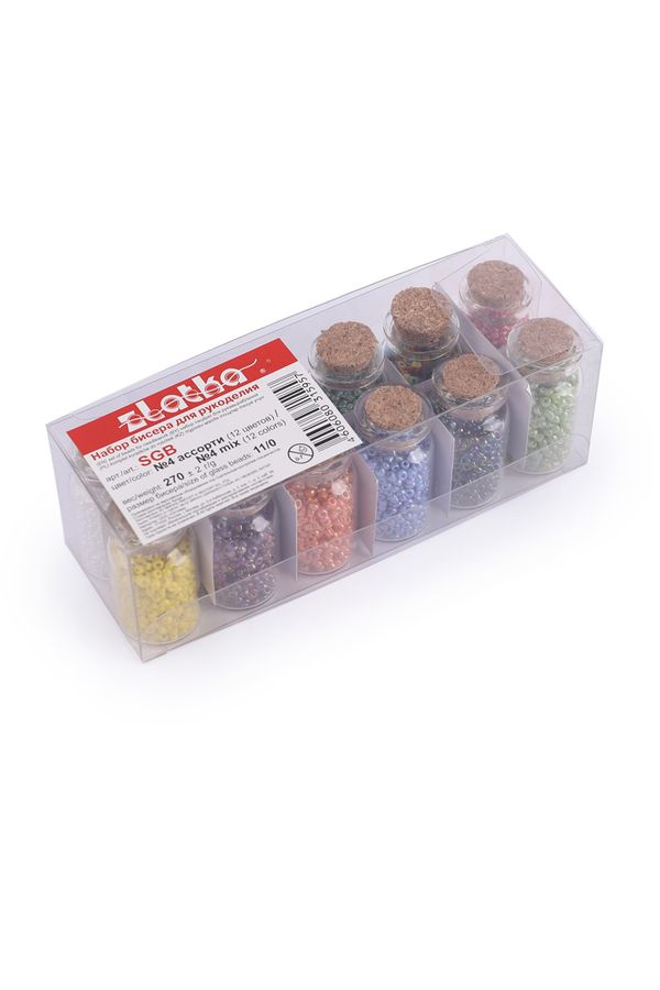 Набор бисера для рукоделия №4 ассорти мат. крашен. бензиновый, Zlatka SGB