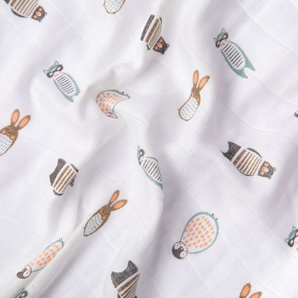 Ткань муслиновая 105 г/м², в нарезке 100х125 см, 18-звери, Peppy