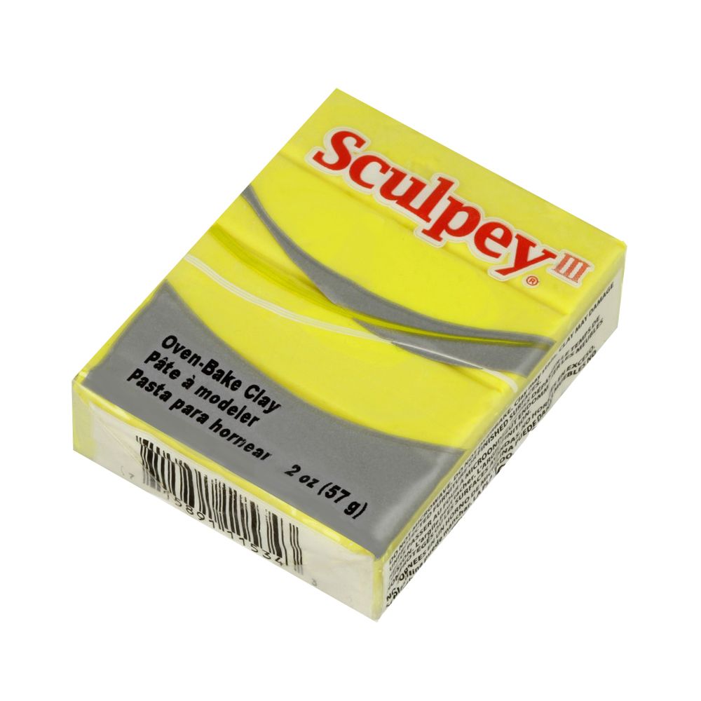 Полимерная глина 57 г, 534 неоновый желтый, Sculpey S302