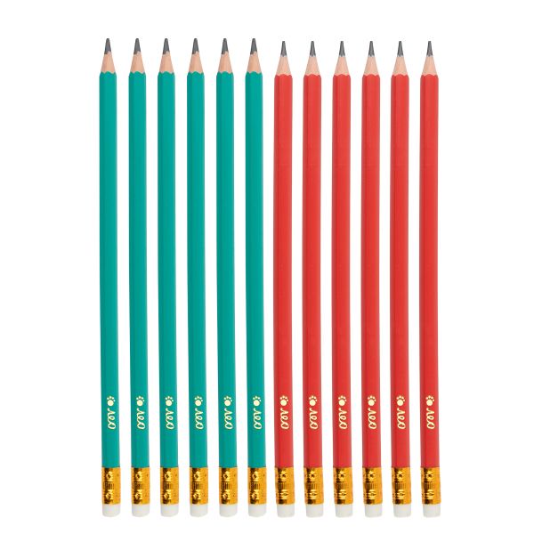 Карандаш чернографитный пластиковый с ластиком заточенный ТМ (HB) 12 шт, Лео LNBPP-12