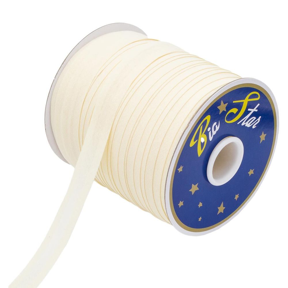 Косая бейка хлопковая 20 мм / 132±1 метра, 004 молочный, 6112-0009