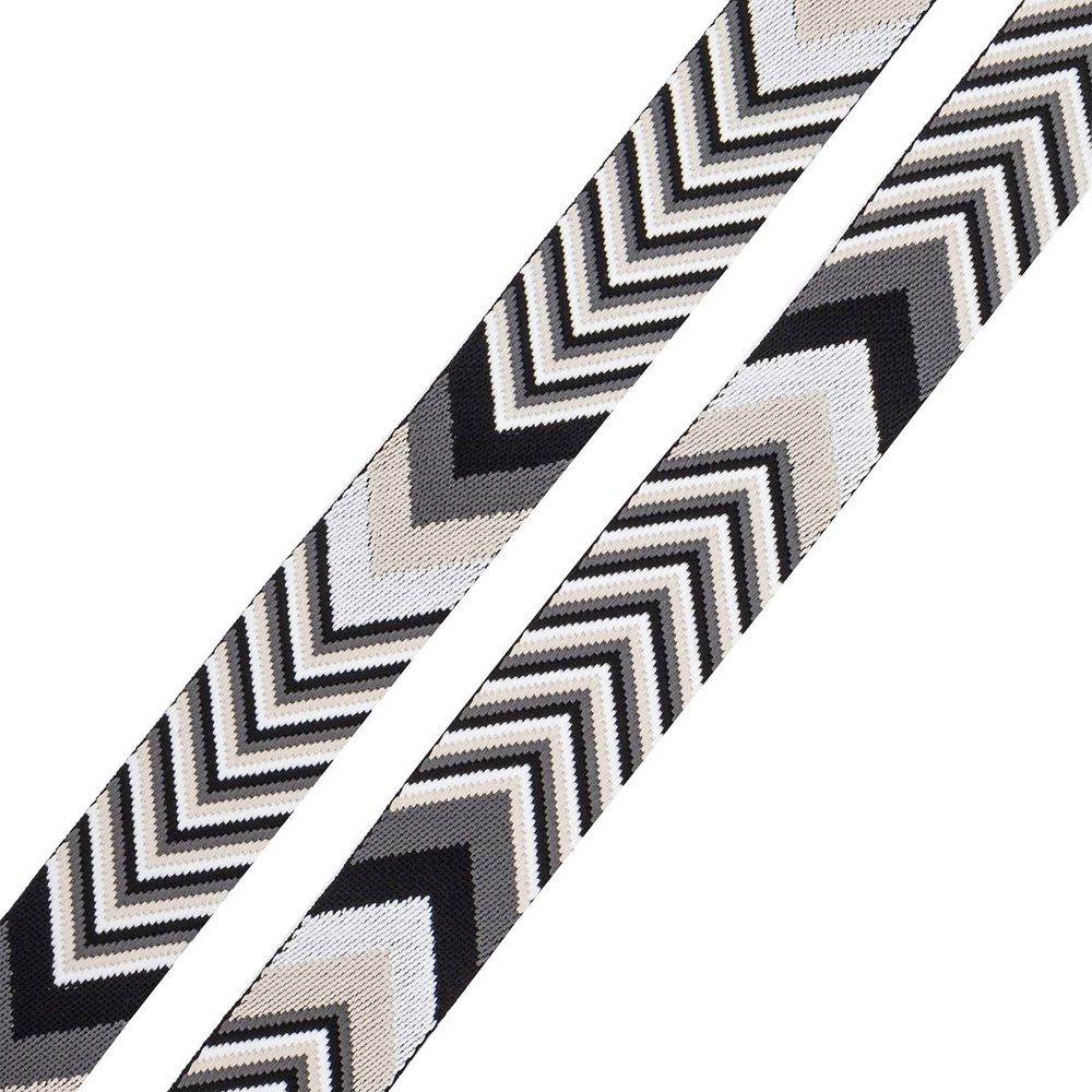 Стропа (ременная лента) 38 мм / 3 метра, [40 г/пог.м], с принтом 2-сторонняя, D139 серый/черный, 3Al354