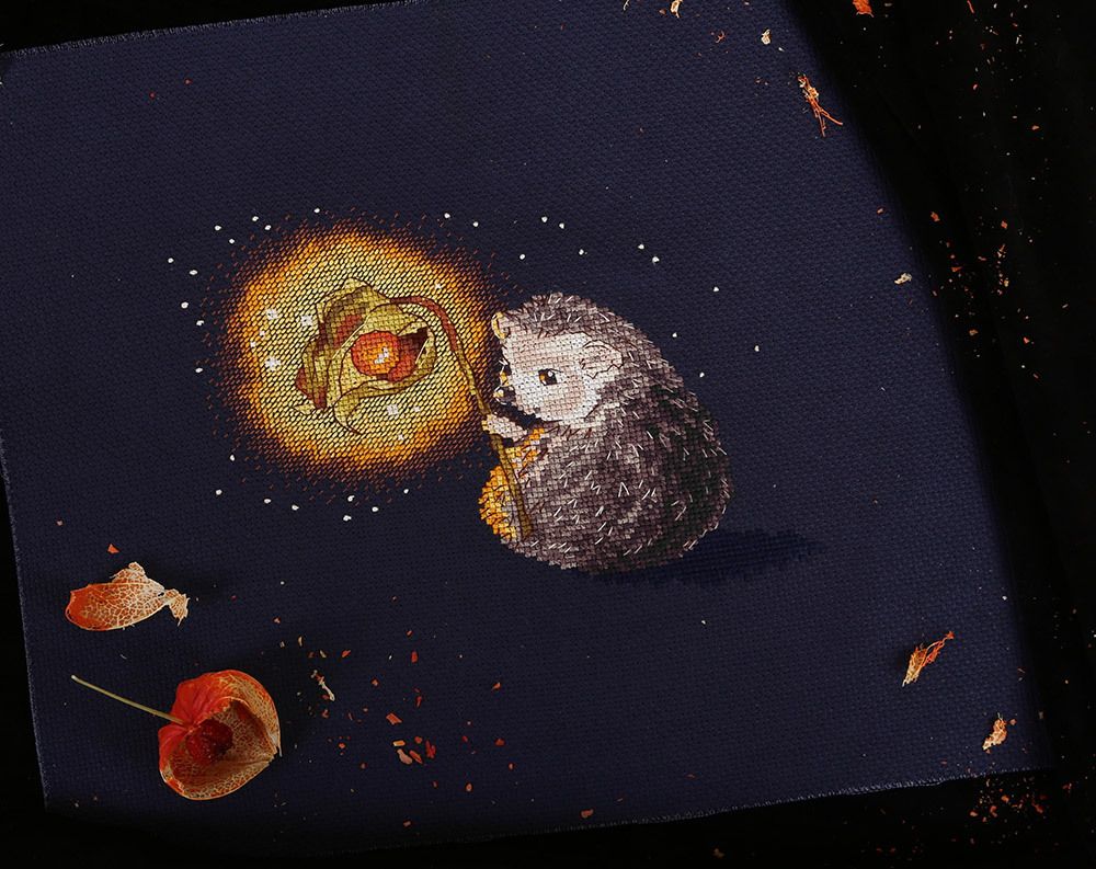 Набор для вышивания нитками Klart, Ночник для Ежика, 23х17,5 см