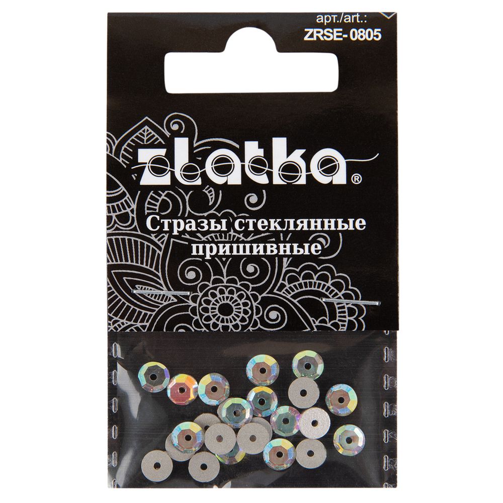 Стразы стекло 5 мм, 5х24 шт, №02 перламутровый (AB-crystal), Zlatka ZRSE-0805