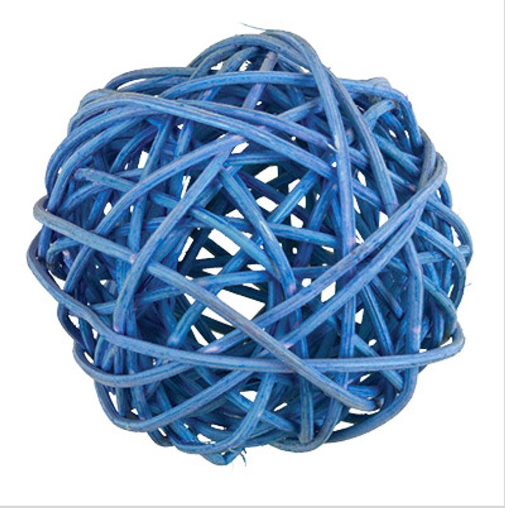 Шары декоративные из ротанга 7 см, 6 шт, №13 синий, Blumentag BRF-7