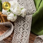 Кружево вязаное (тесьма) 50 мм / 10 метров, диз. 301, цв.25 св.серый, Kruzhevo