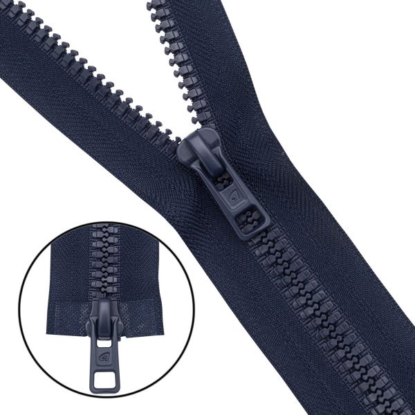 Молния трактор Arta Т6 (6 мм) 2 зам., разъем., 80 см, (2077), A058 т.синий, НОВЫЙ МАТОВЫЙ ЗАМОК, уп.50 штук