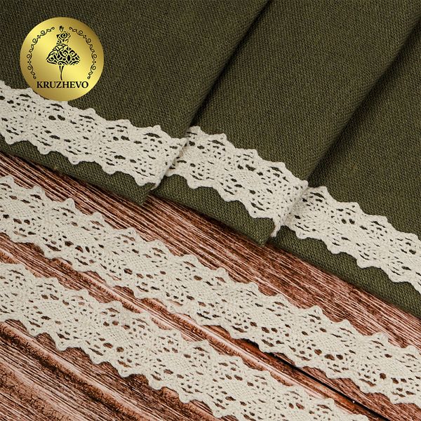 Кружево вязаное (тесьма) 20 мм, диз. 294, цв.01 натуральный, уп. 50 м, Kruzhevo