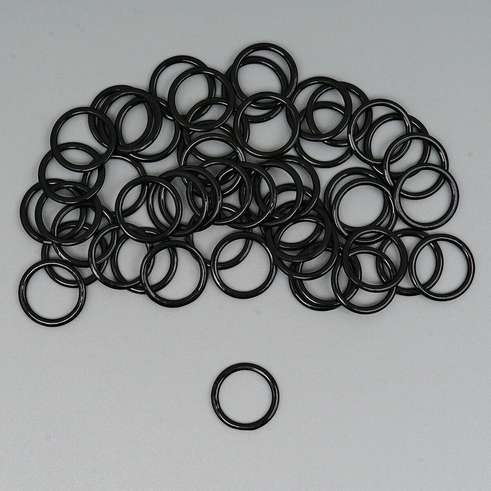 Кольца для бюстгальтера металл ⌀12.0 мм, 50 шт, черный
