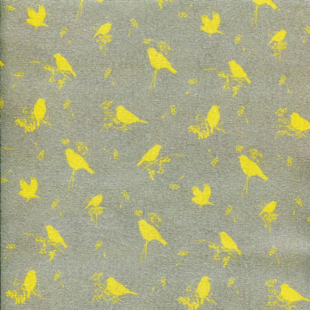 Ткань для пэчворка Acufactum Ute Menze, хлопок Желтые птички 155 см, 3523-330, 5 метров