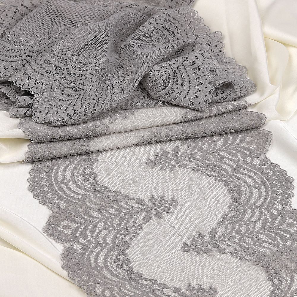 Кружево бельевое эластичное 230 мм / 3 м, 8036 цв.F310 серый, Kruzhevo