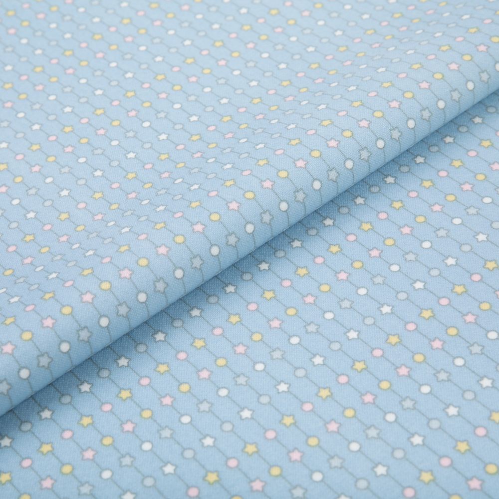 Ткань для пэчворка Peppy Молочные сны фланель, отрез 100х110 см, 175 г/м², МС-13 голубой, Peppy