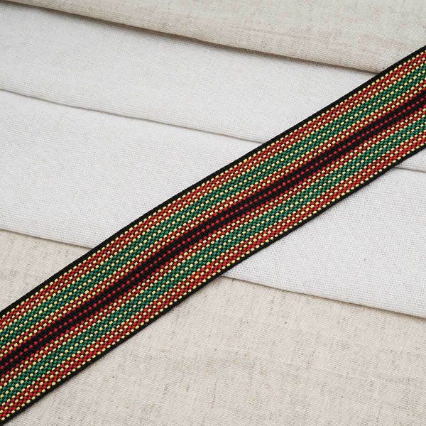 Лента для поясов рис 9830 40мм*25м (черный/красный/желтый), С3822Г17