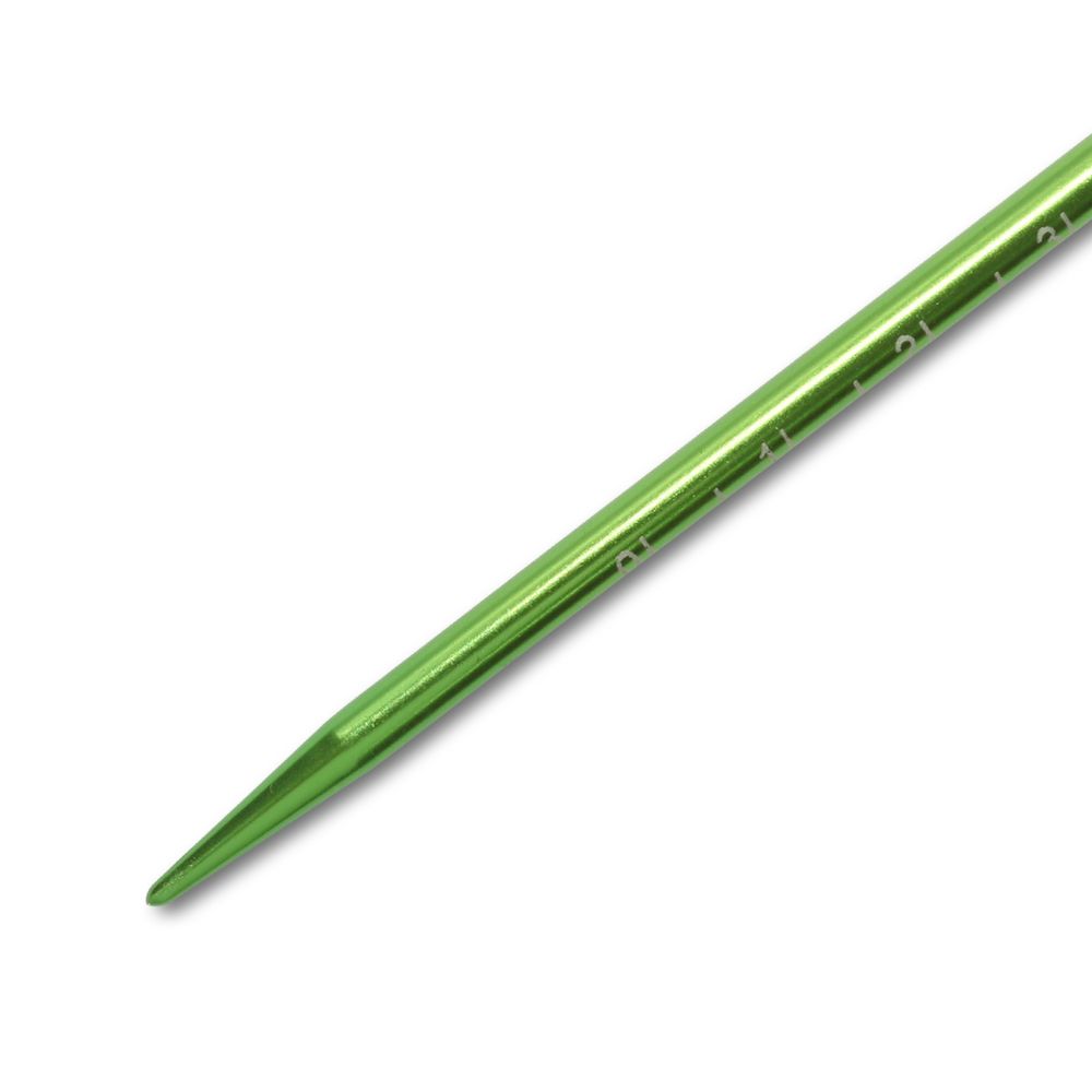 Спицы прямые с измерительной шкалой Pony ⌀4,0 мм, 35 см, металл, зеленый