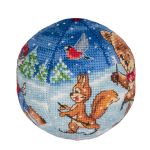 Набор для вышивания нитками Panna, новогодняя игрушка Праздник к нам приходит, 6х6 см