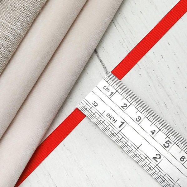 Лента репсовая (в рубчик) 6.0 мм, 026 красный, уп.18,28 м