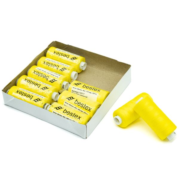 Нитки швейные бытовые Bestex 40/2, 365 м (400 ярд) / 10 кат., 005 лимонный