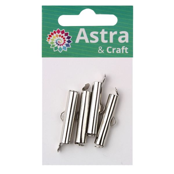 Концевик для бисерного полотна, 20 мм, 4 шт/упак, Astra&Craft (никель) 4AR2035