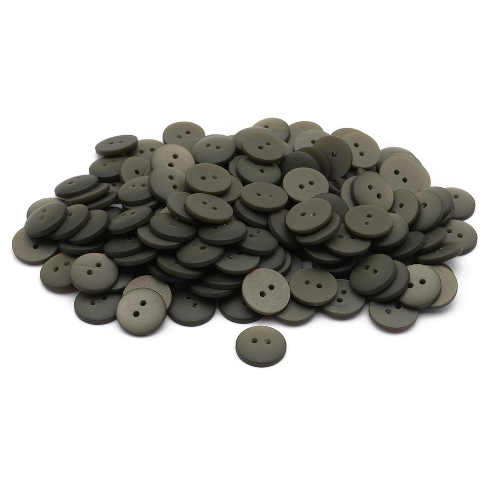 Пуговицы на 2 прокола 22L (14мм), пластик (col.26 оливковый), CR-K18M, 144 шт