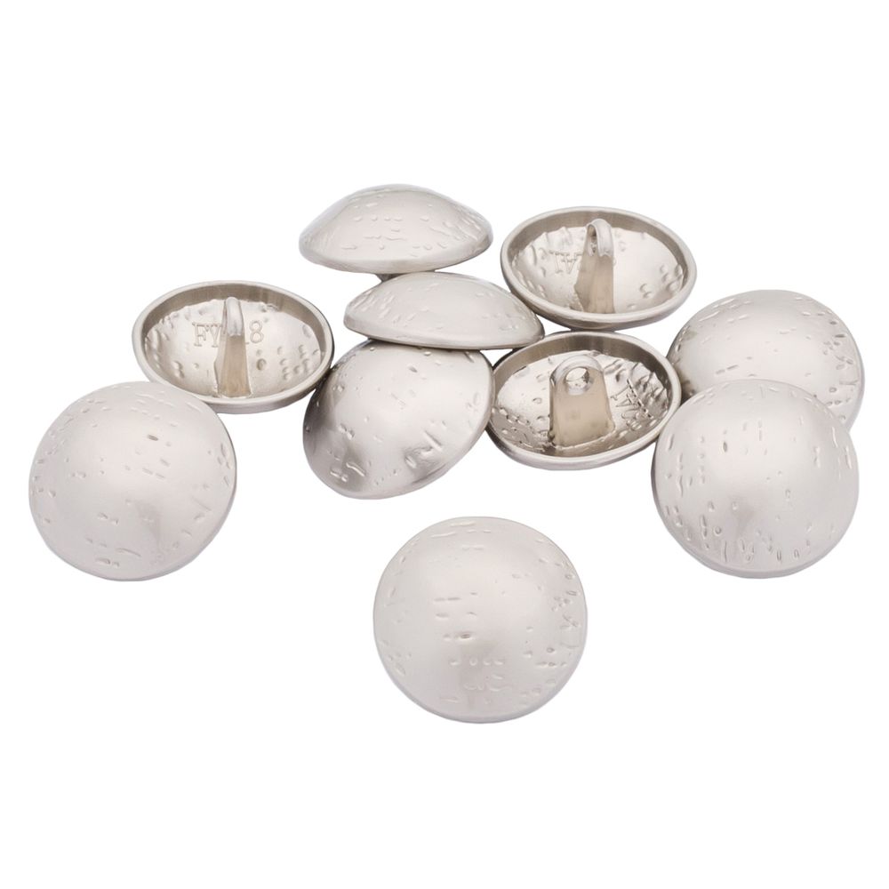 Пуговицы на ножке 28L=18 мм, металл, M.Silver (матовый серебристый), 10 шт, MP21