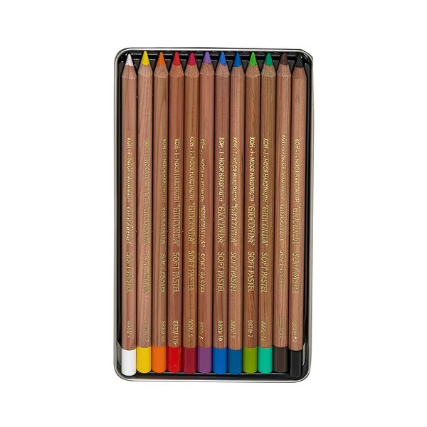 Мелки сухие в карандаше KOH-I-NOOR Gioconda 12 цв, в жестяной упаковке 8827012005PL