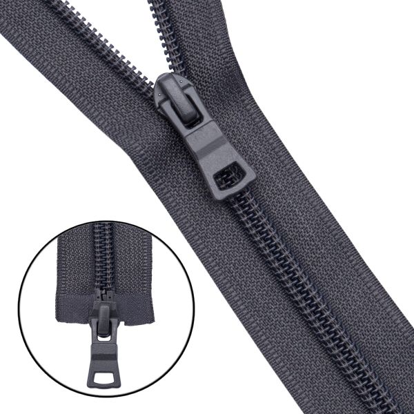 Молния спираль (витая) Т7 (7 мм) 2 зам., разъем., 100 см, 301 т.серый, 10 шт