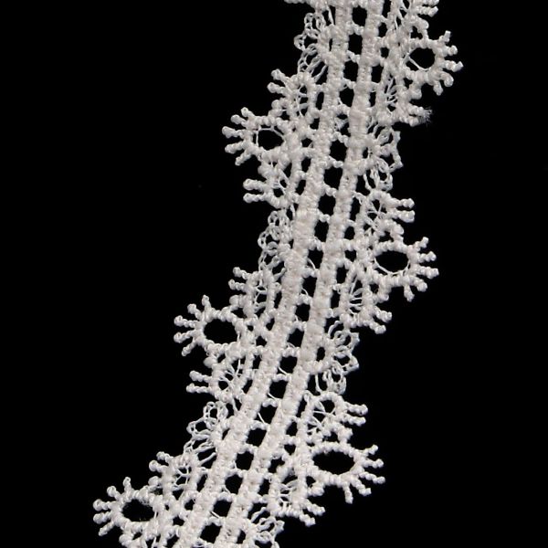 Кружево гипюр (плетёное) 30 мм / 3 метра, матовое, 571 молочный