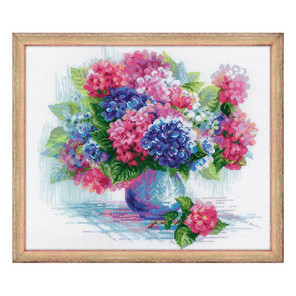 Набор для вышивания нитками Риолис, Гортензия 35х30см