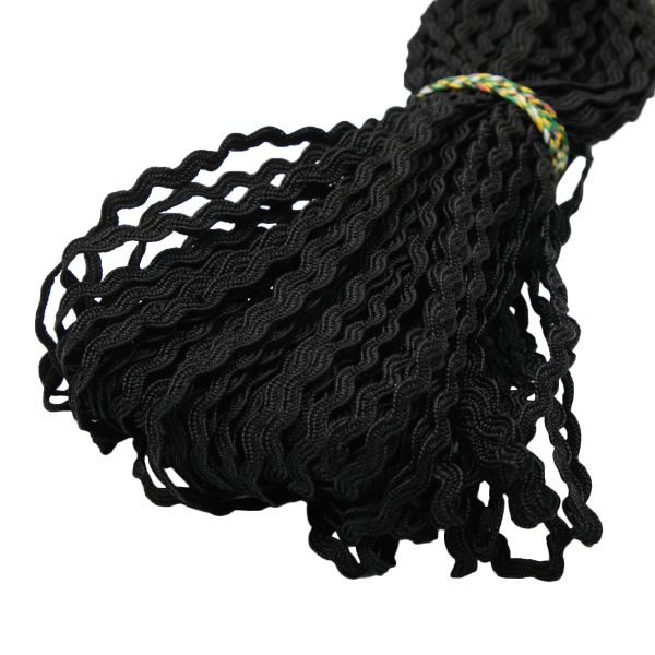 Тесьма вьюнчик, 3 мм, 30 метров (черный), 30 метров