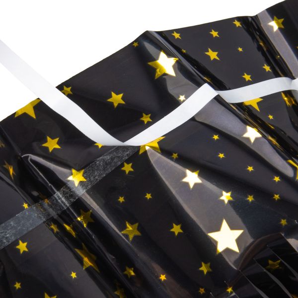 Занавес Дождик 100х200 см, 01_черные звезды, Boomzee GBZ-13