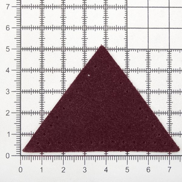 Заплатки пришивные из замши треугольник 6х6х6 см, с перфорацией, 2 шт, 31 бордовый, 59902