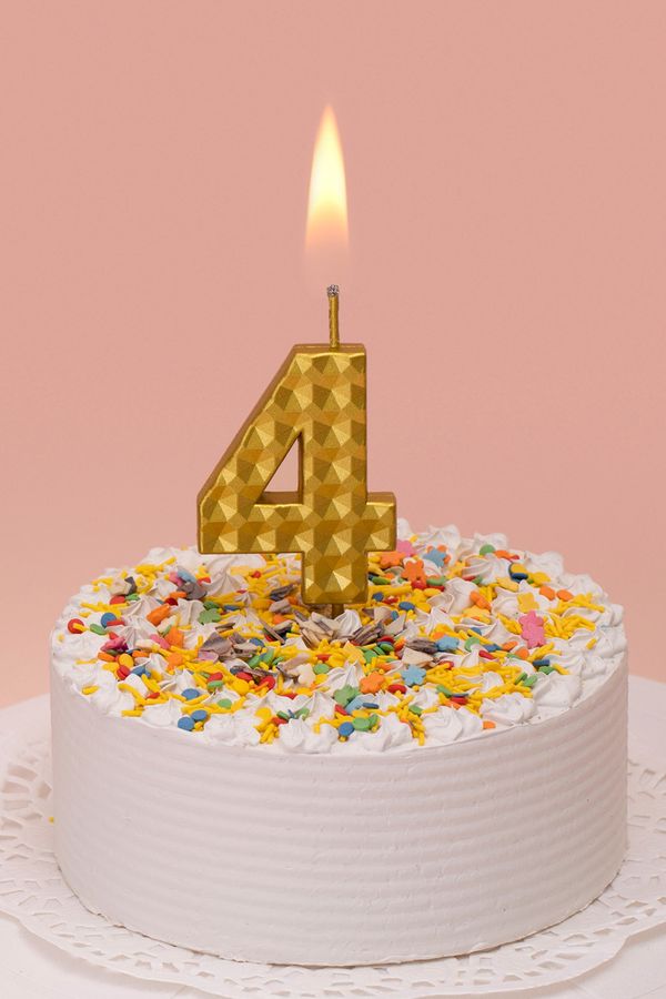 Свеча для торта Цифра 4, 18.4 г, 12 шт, Boomzee BCD-14