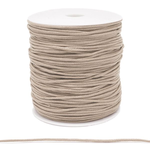 Шнур вощеный ⌀2.0 мм / 100 метров, цв.С098 т.бежевый