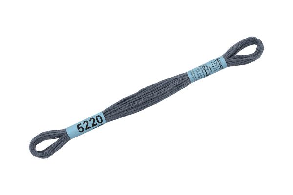 Мулине Gamma 100% хлопок, цв.5220 т.серый, 24 мотка по 8 метров