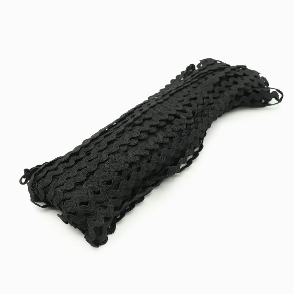 Тесьма вьюнчик 9 мм, 30м (черный), 30 м