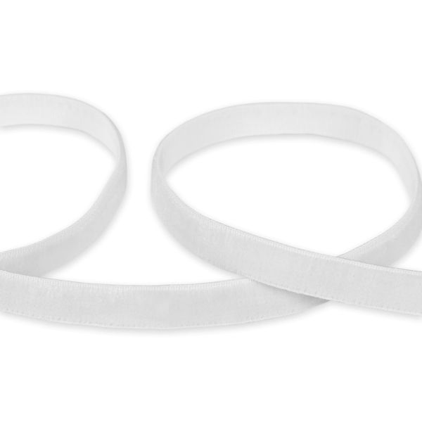 Лента бархатная (тесьма) эластичная 06.0 мм / 16.5±1 метра, 001 белый, Blitz VRE-06