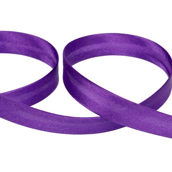 Косая бейка атласная 15 мм / 132±1 метра, В101 фиолетовый, NGK-15P