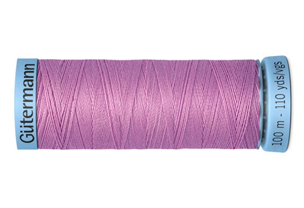 Нитки шелковые Gutermann Silk S303, 100м, 211 нежно сиренево-розовый, 5 катушек
