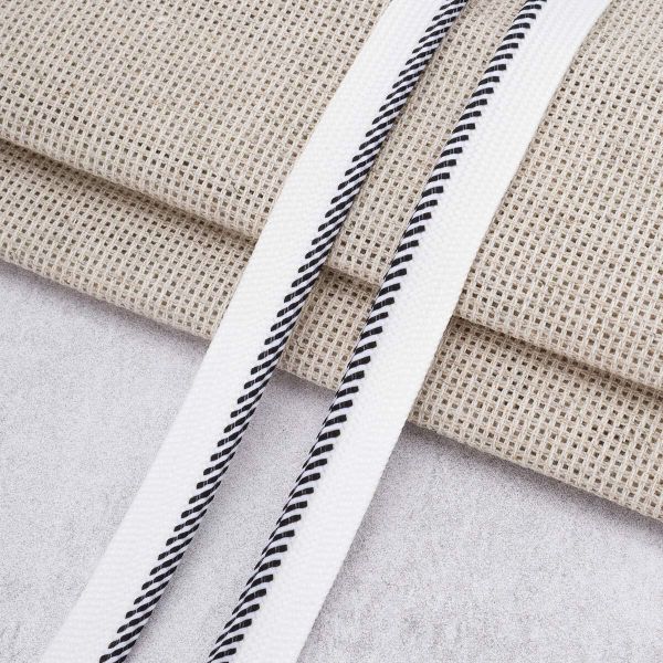 Кант декоративный 11 мм / 27.43 метра, белый/черный, 3Al307