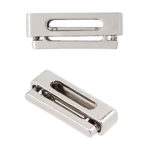 Фиксатор для шнура металл 1 отв., 26х10 мм, (in 15 мм), 25 шт, серебристый, MFR20