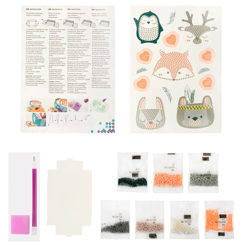 Алмазная (кристальная) мозаика Фрея, Наклейки Животные. Сканди, 14х19.5 см