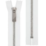 Молния металл Т8 (8 мм) 1 зам., н/раз., 20 см, декор, серебро, белый, KAP-8 Gamma, 5 шт