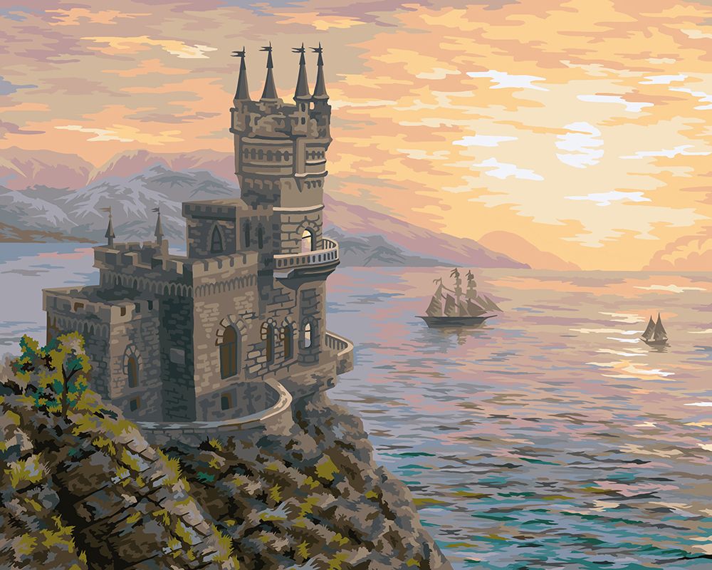 Картина по номерам Фрея, Ласточкино гнездо. Утро, 50х40 см