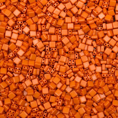 Бусины пластик 6х6х3 мм, 50 г, с двойным отверстием, плоский квадрат, 4 оранжевый, Astra&Craft 7429