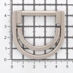 Полукольцо двойное металл внутр. 30 мм (внешн. 47х45 мм), 1 шт, серебро никель, MB-158