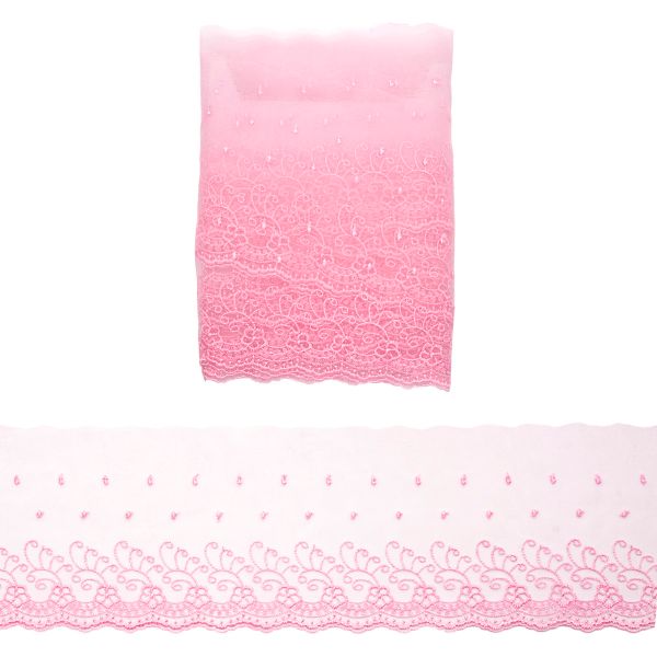 Кружево капроновое широкое 127 мм / 3.4 м (±4 см) 0574-5002, А549 розовый
