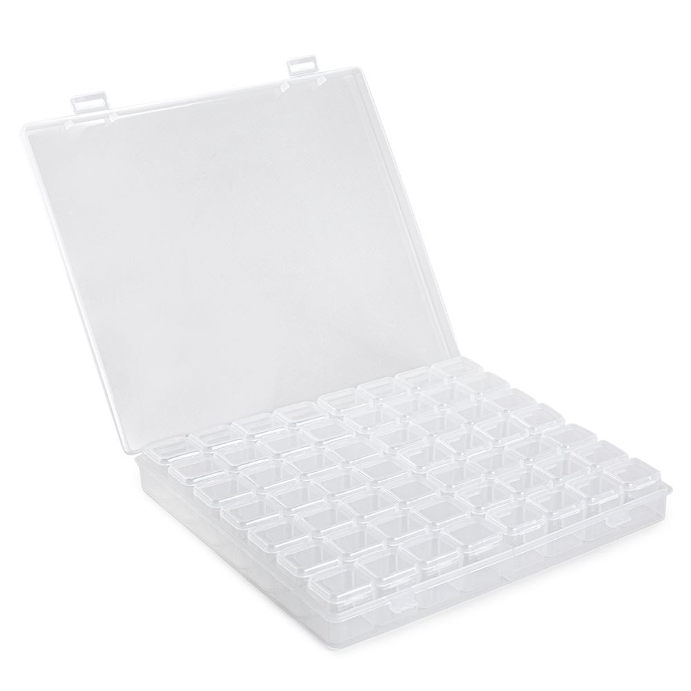 Органайзер для бисера с ячейками 21х17.5х2.6 см, 56 яч., пластик, прозрачный, Gamma ОМ-056