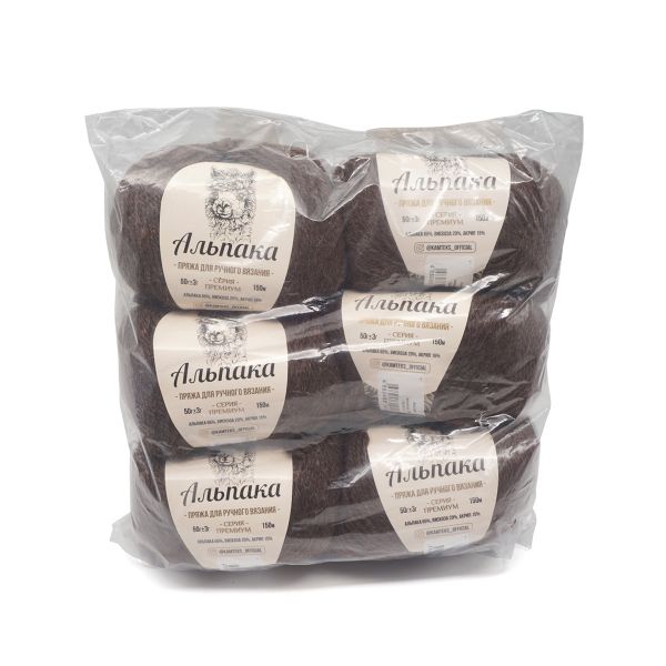 Пряжа Камтекс Альпака / уп.6 мот. по 50 г, 150 м, 063 шоколад